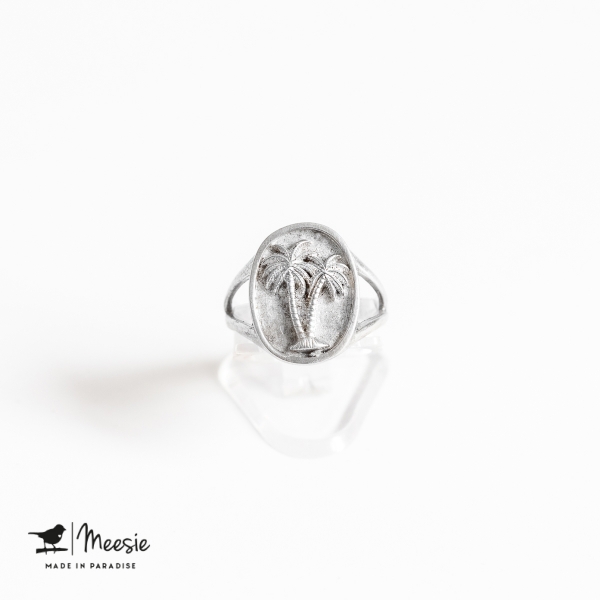 Ring Zegelring Palmboom zilver Ring Zegelring Palmboom zilver